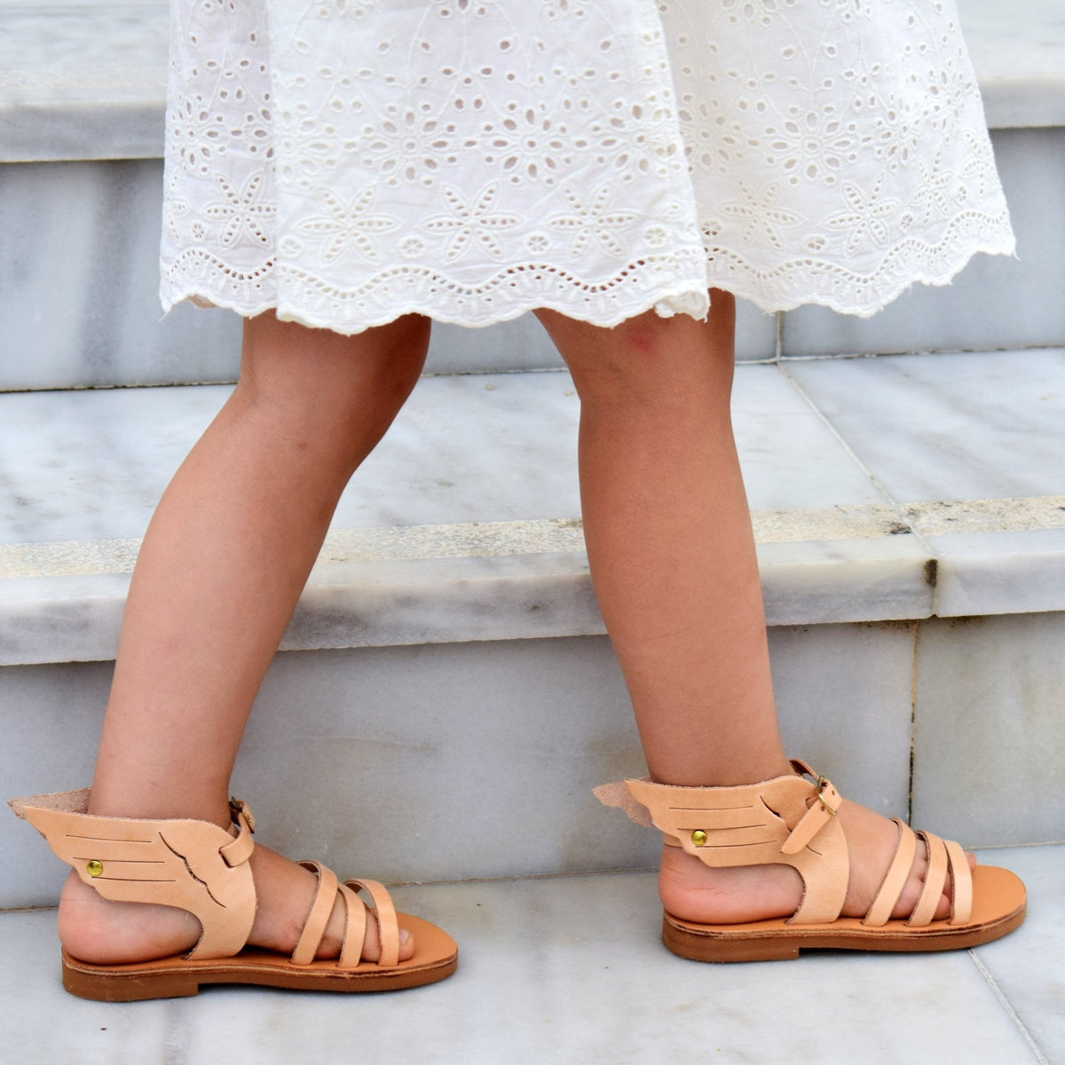 HERMES WINGED kids leather sandals LeatherStrata